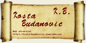 Kosta Budanović vizit kartica